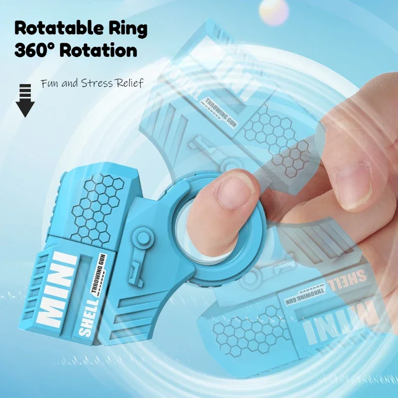 Mini Ring Gun Shell-Ejecting Toy Gun Adult Fidget Toys Hand Spinner with 2 Shell Casings 10 Bullets Stress Relief Toys Gifts fidget toys fidget spinner fidget toy fidget spinners fidget toy set fingertip stress relief toy fingertip decompression toy decompression tool toy