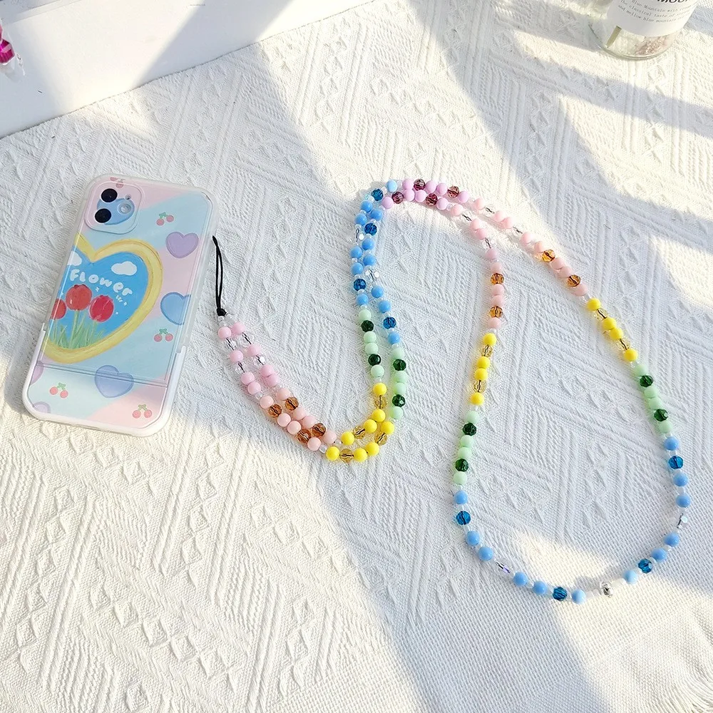 Cute Heart Beaded Phone Charm & Wrist Strap - Y2K Style Anti-Lost Lanyard For Phones & Keys