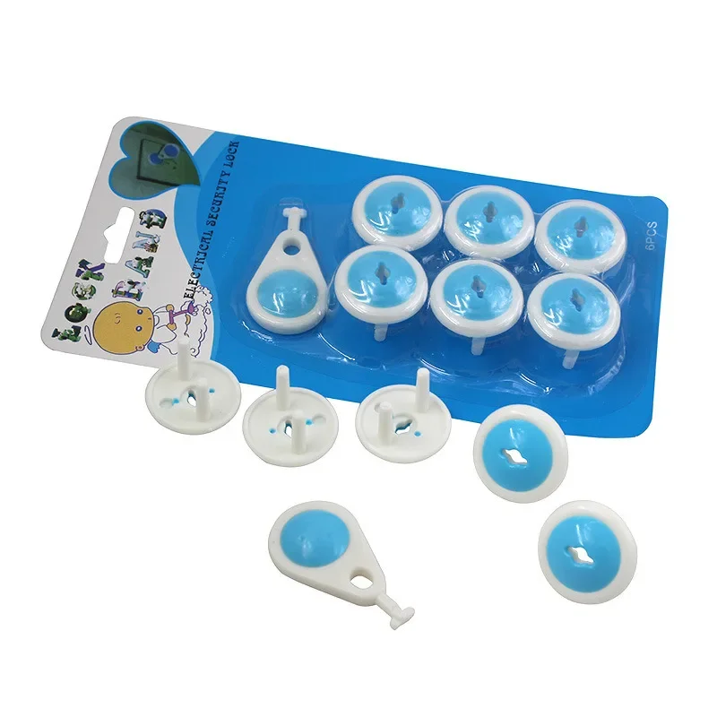Socket Covers 7pcs/set Baby Electrical Safety EU Power Outlet Protector Anti-electric Shock Plugs Guard Locks