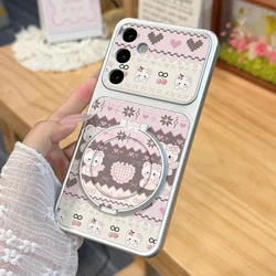 Kawaii Star Koala Phone Case in Blue and White with Built - in Bracket for Galaxy S23 Ultra (EV70 FO94)