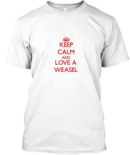 

Футболка с надписью Keep Calm And Love A Weasel Na, Сделано в США, размер от S до 5XL