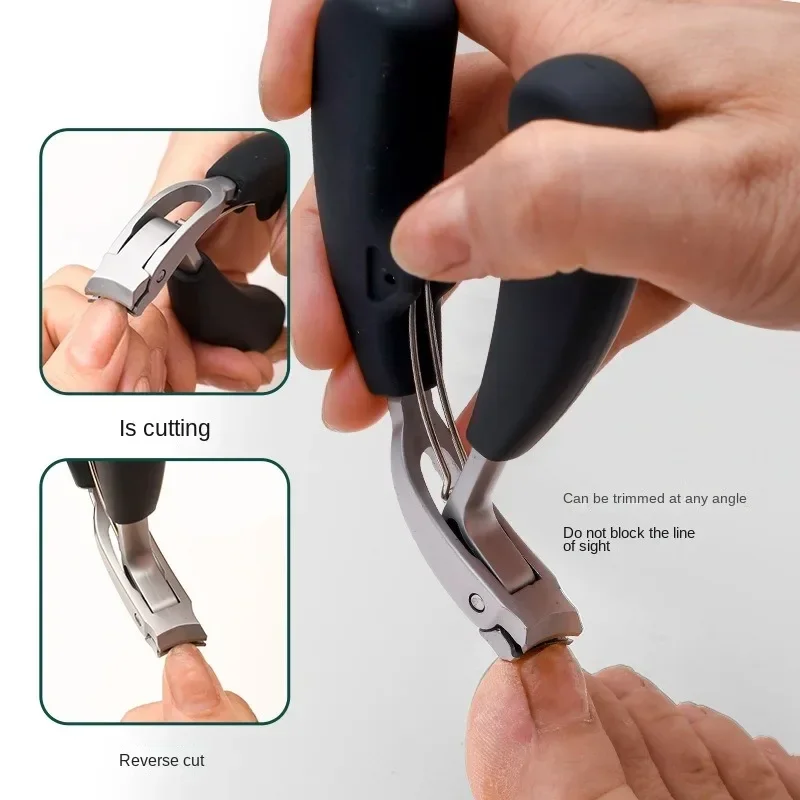 Curved Nail Clippers Anti-splash Storage For Elderly Thick Toenails