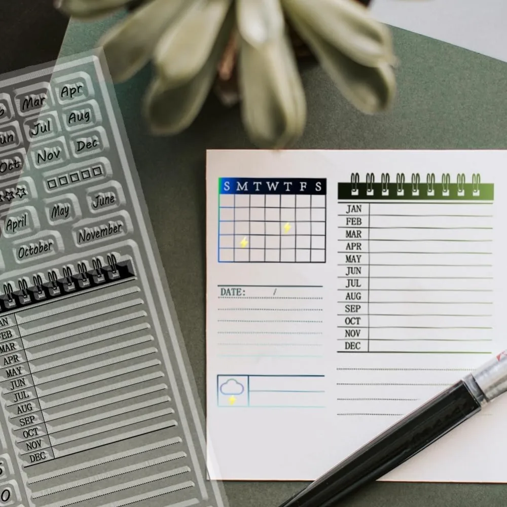 Universal Calendar Clear Stamps Transparent Silicone Stamps for Crafting Card Album Decoration Embossed Paper Crafts clear stamps clear rubber stamps 1pc