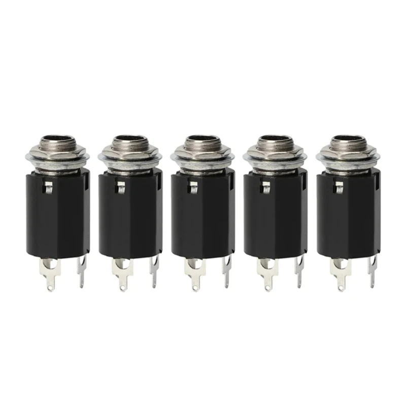 

5Pcs Guitar Pickup 6.35mm Output Plate Output Input Plate Socket