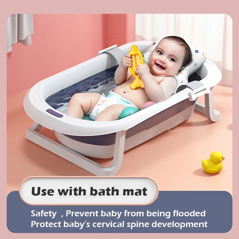 Baby Shower Portable Silicone Children Bathtub Accessories Baby Folding  Anti-skid Bathtub Swimming Pool Newborn Baby Products