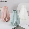 Plastic Flower Vase New Nordic Style Vase Flower for Wedding Ceramic Flower Arrangement Modern Diamond vase Shaped Living Room 1