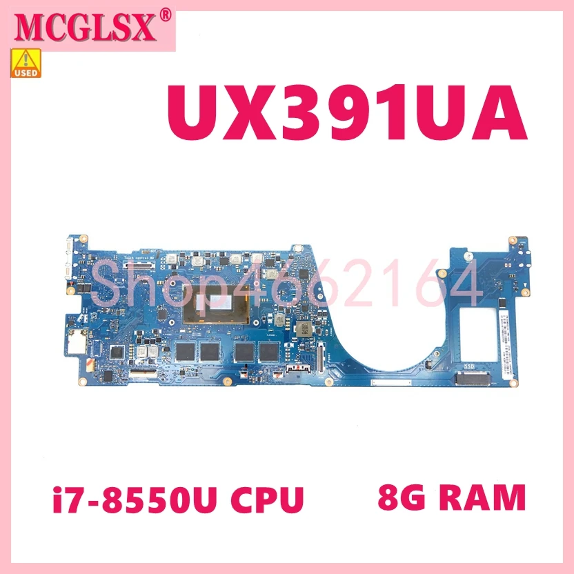

UX391UA i7-8550U CPU 8G RAM Notebook Mainboard ASUS Zenbook S UX391UA-XB74T UX391U UX391 Laptop Motherboard 100% Tested OK Used