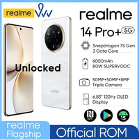 Unlocked realme 14 Pro Plus 5G NFC Snapdragon 7S Gen 3 Octa Core 6000mAh Battery 80W SUPERVOOC 50MP OIS Triple Camera Smartphone 1