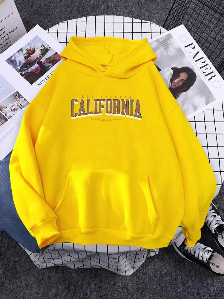 

Los Angeles California The Winner Of Tournaments Womens Clothing Creativity Fleece Hoodies Hip Hop Pullover Casual Sweatshirt