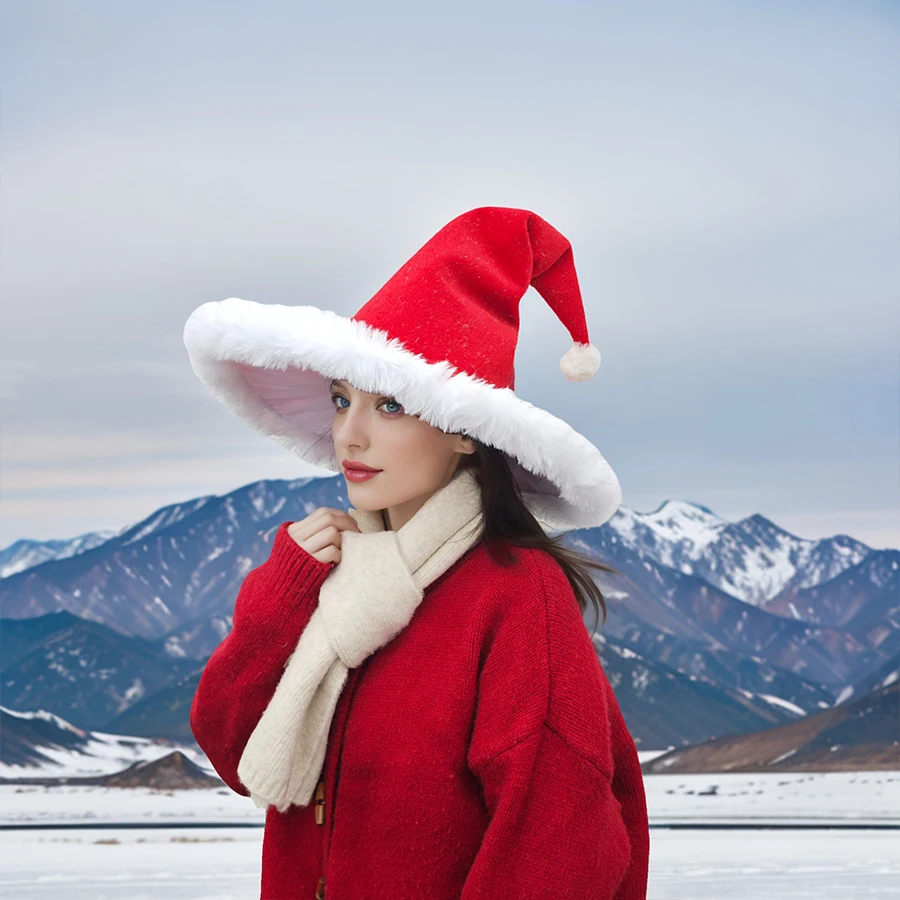 Unisex Santa Hat - Extra Thick Fur Christmas Holiday Hat for Adults