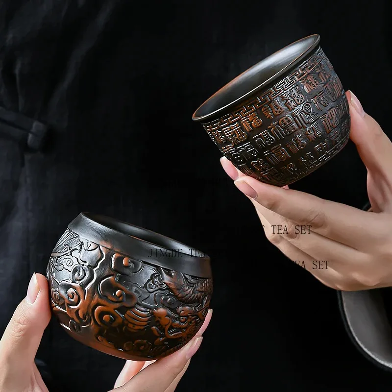 Small capacity purple pottery owner's exclusive cup exquisite high-end kung fu tea set for home guests to drink tea cup