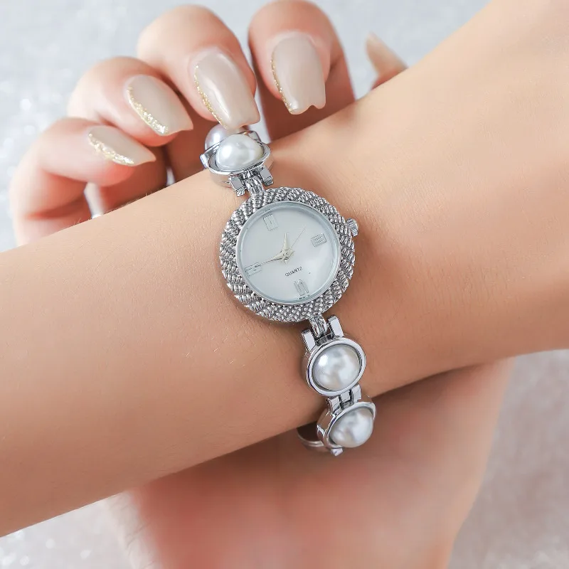 Ladies Watch, Fashion, Exquisite Versatile Pearl Bracelet Quartz Watch