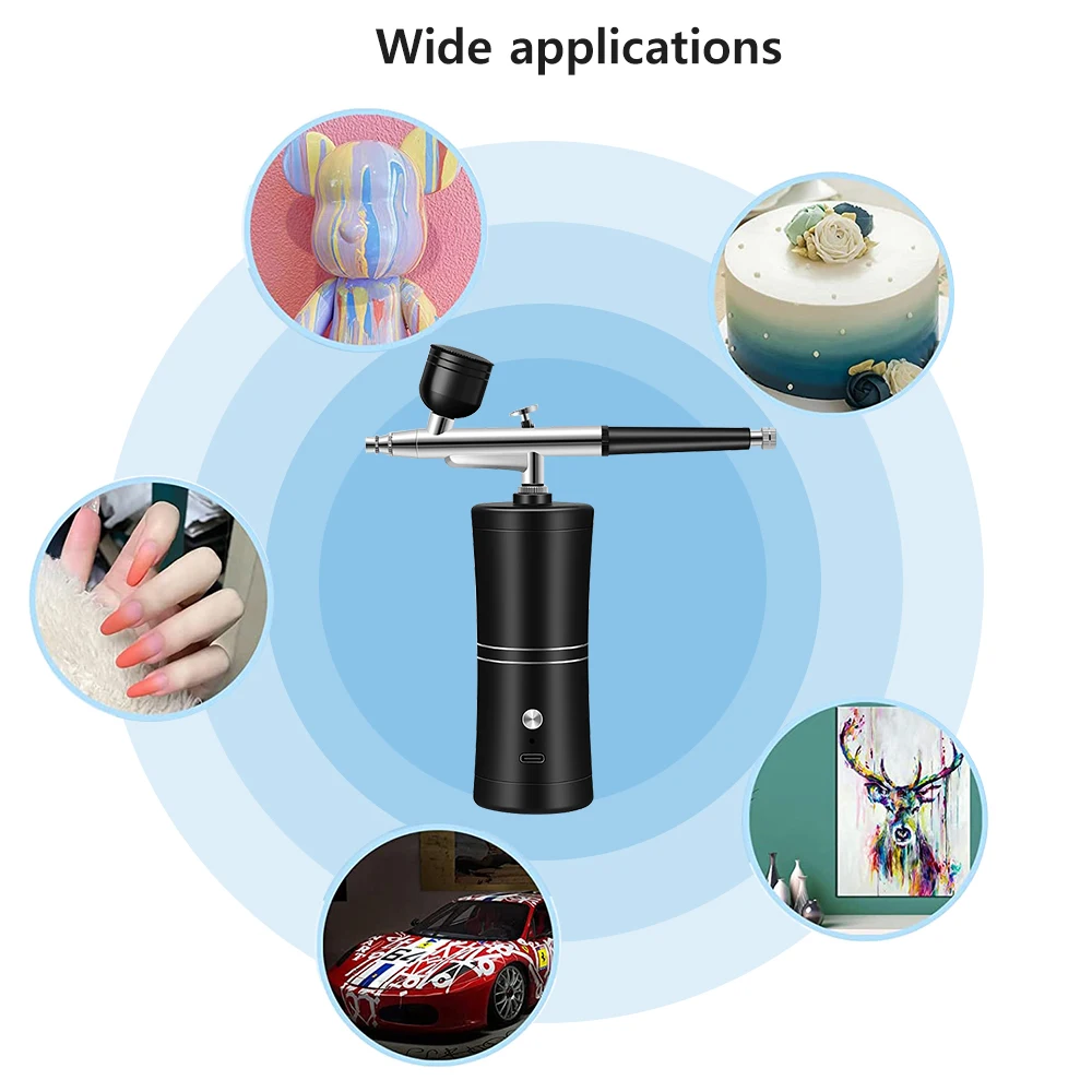 Airbrush with Compressor for Nail Painting Portable Cordless Airbrush Mini Airbrush Sprayer Gun for Nail Art Cake Painting 2