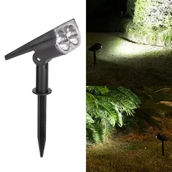 Waterproof Solar Garden Spotlights - Outdoor Color - Changing LED Lights for Patio, Walkway, and Camp Décor (White Light)