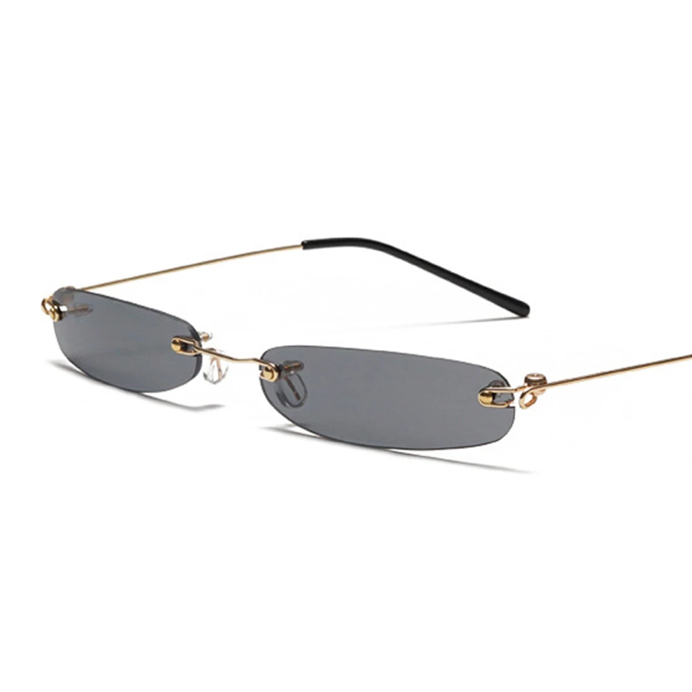 Narrow Sunglasses For Women Rimless Rectangular Sun Glasses_voghion.com