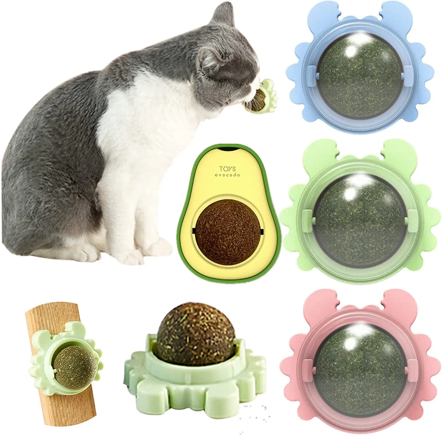 Natural Catnip Rotating Interactive Cat Toys Interactive Cat Ball