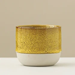 Elegant Ceramic Espresso Cups - Perfect for Coffee, Tea, and Cafe Use (YELLOW)