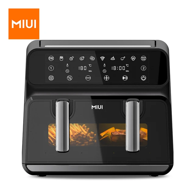 MIUI Smart Air Fryer with Two Baskets Dual Screen Touch Control No-Oil Hot  Air Oven 4.5L/9L Electric Deep Fryer Viewable Window - AliExpress