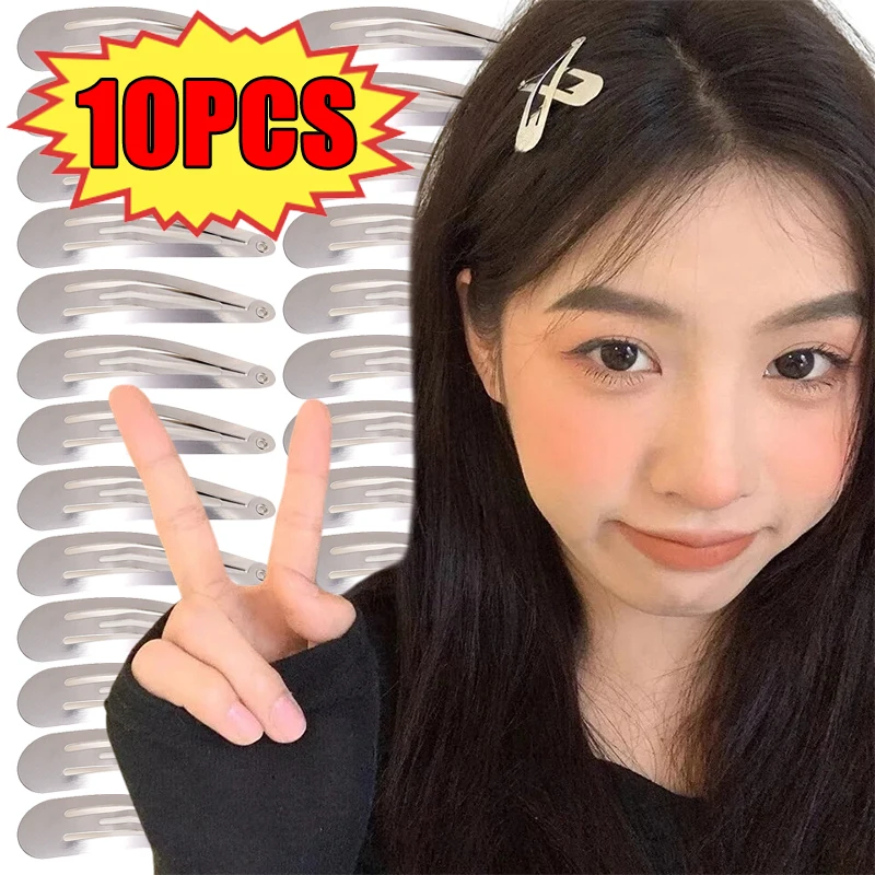 

10 pcs/lot Silver Drop Shaped BB Hair Clips for Women Girls Fashion New Metal DIY Hairpins Barrettes Female Headwear Accessories
