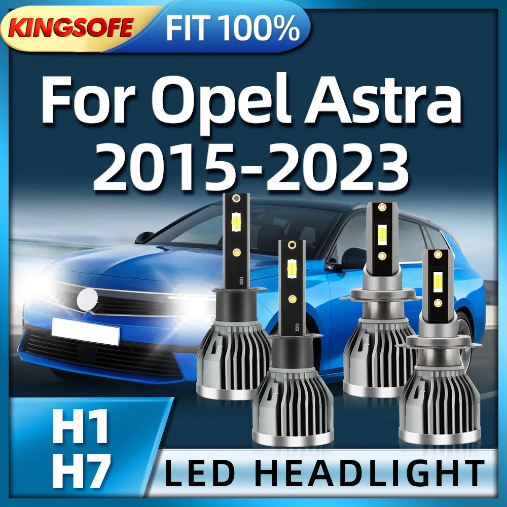 KINGSOFE H7 H1 LED Headlights 46000LM 3570 CSP Chip 180W 6000K For Opel  Astra 2015 2016 2017 2018 2019 2020 2021 2022 2023