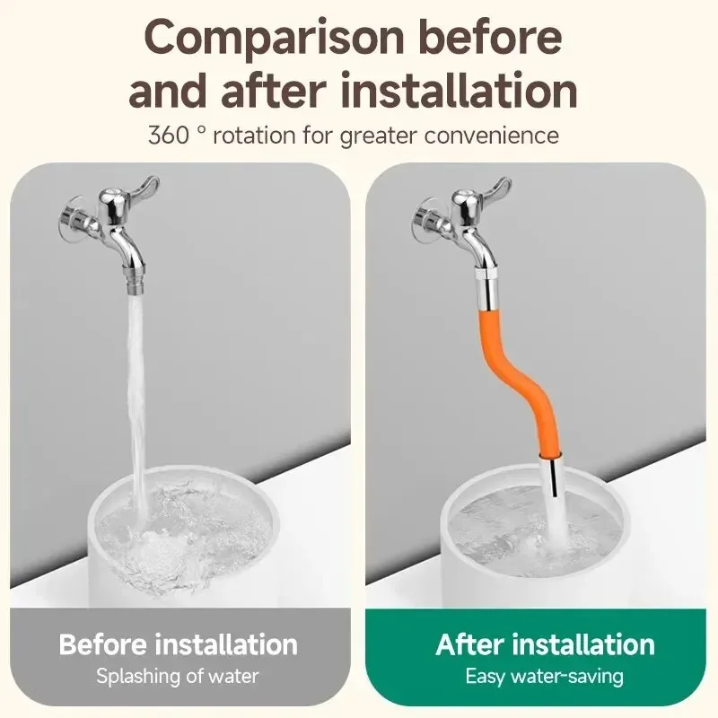 20/30/50CM Water Faucet Extension Hose 360° Rotation Bending Faucet - View #9