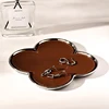 Flower-shaped Ceramic Leather Storage Plate Luxury Porch Key Decorative Plate Ornaments Electroplating Gold Edge Irregular Plate 5