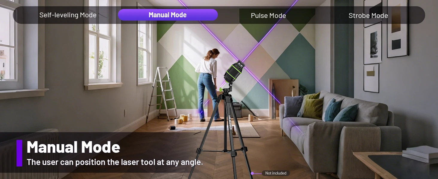 Purple Laser Level Horizontal Vertical Self-Leveling Cross Lines Laser Tool With