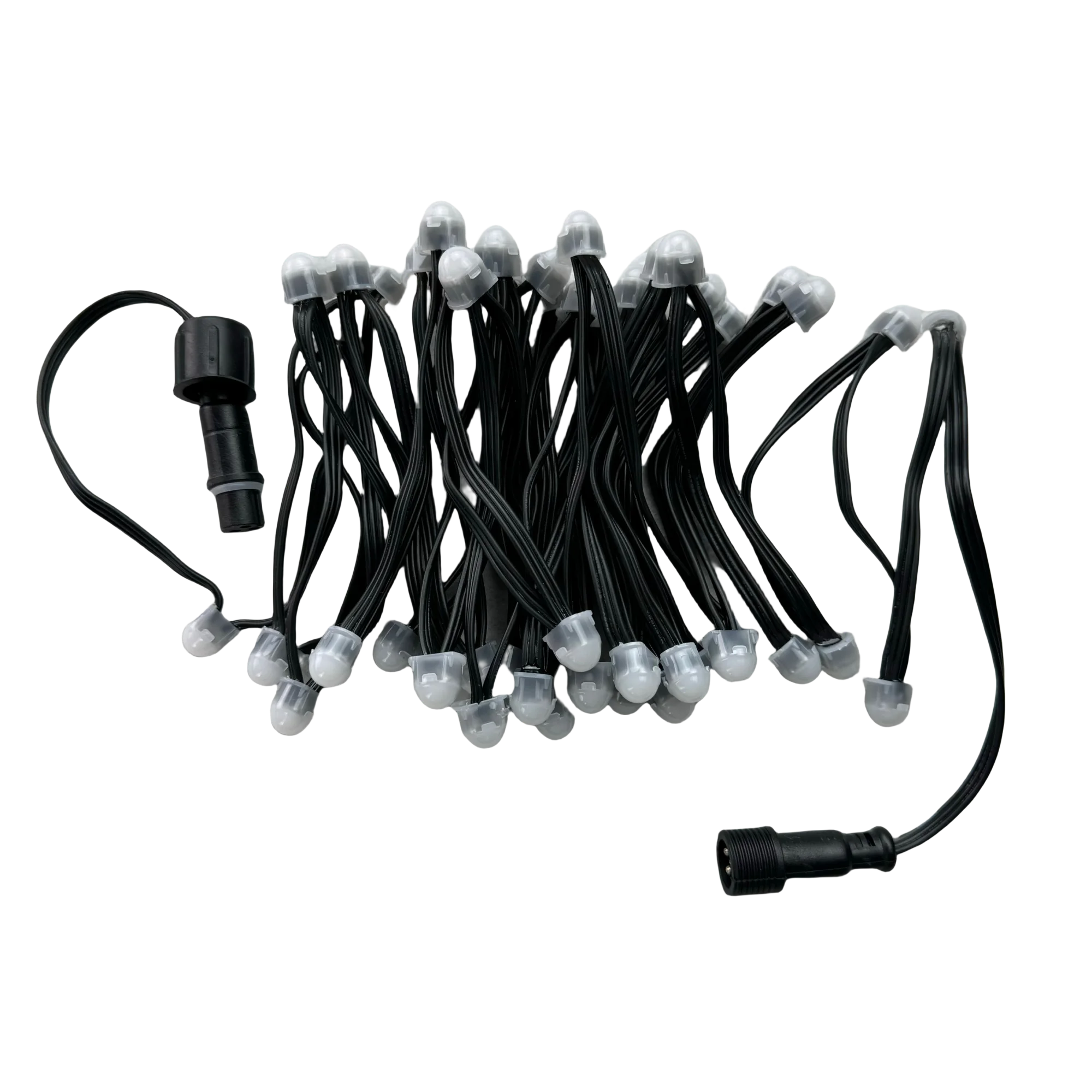 Addressable DC5V DC12V SMD SK6812-RGB IP68 Pixel Node 12mm Open Hole IP68 Milky Cover Black Wire 3 Core xConnect
