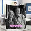 1pc Custom Blanket With Photo Text, Personalized Blanket Custom Throw Blanket, Custom Gift Blanket For Family, Valentine's Day 1