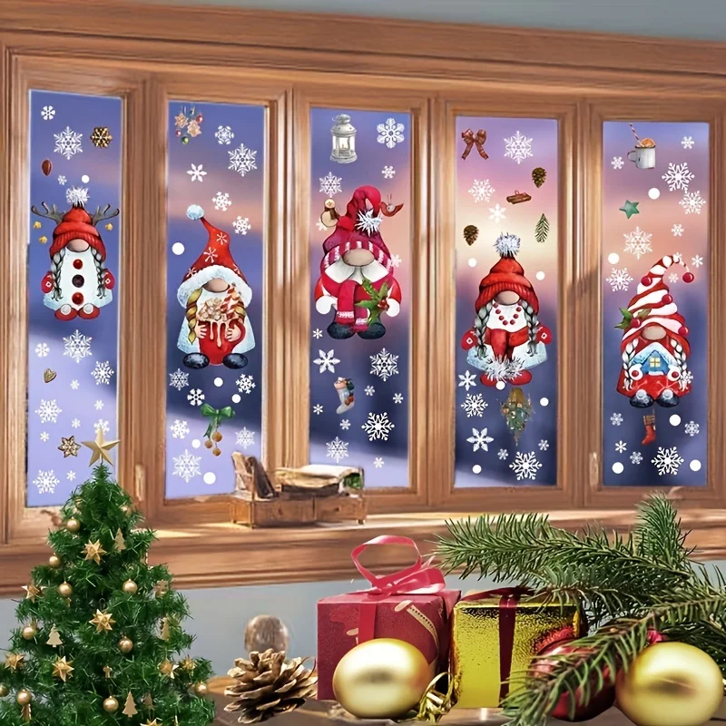 103PCS Xmas Window Clings for Glass Christmas Decals Xmas Santa Stickers window stickers christmas stickers