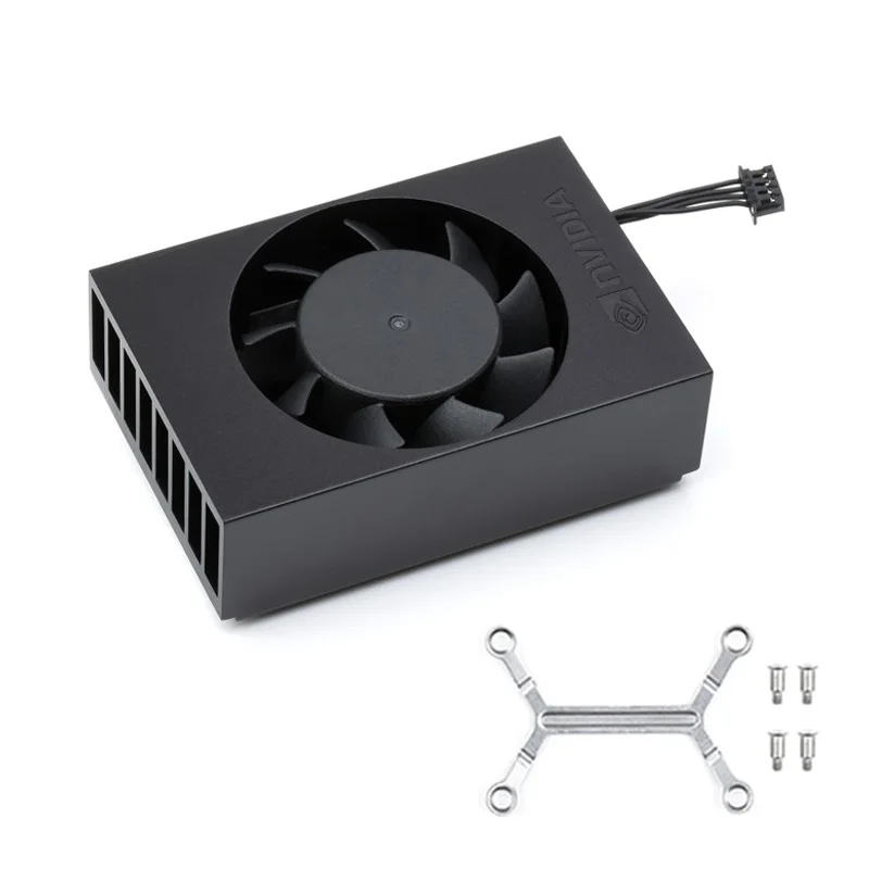 

Официальный Вентилятор охлаждения Jetson Ксавье NX, ШИМ регулируемый вентилятор с регулируемой скоростью и кронштейном из алюминиевого сплава, ограниченные по высоте винты