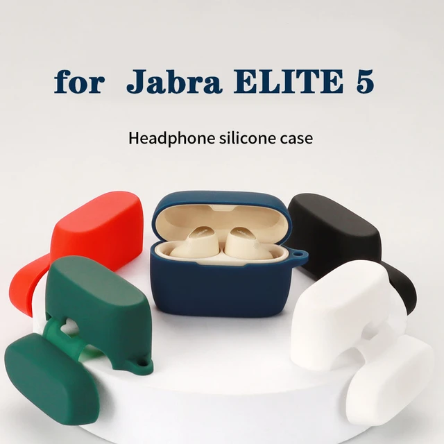 Silicone Case for Jabra ELITE 5 Case Solid Color Anti-drop Protection  Earphone Cover Charging Box