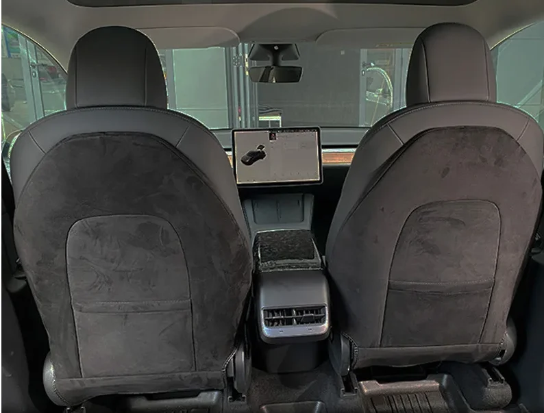 Premium Suede Seat Back Anti-Kick Protector Mats - Full Coverage