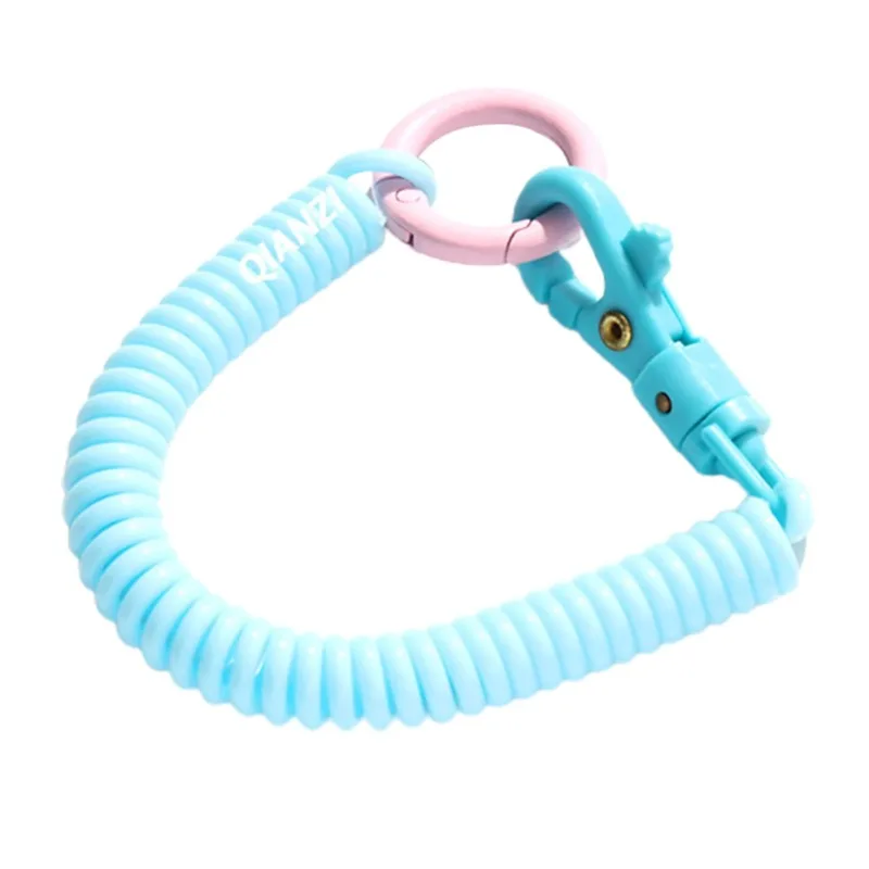 Keychain spring keychain Coil Springs Retractable Keychain Metal Clasp Key Chain Holder Lanyard