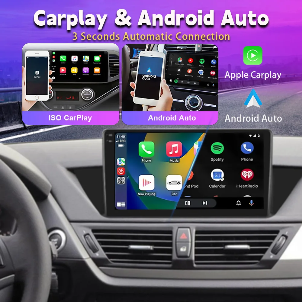 Android 15搭載Carplay対応カーステレオマルチメディアプレーヤー