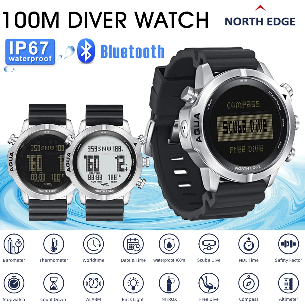 Cr2450 Men's Professional Diving Computer Watch Scuba Diving Ndl (no