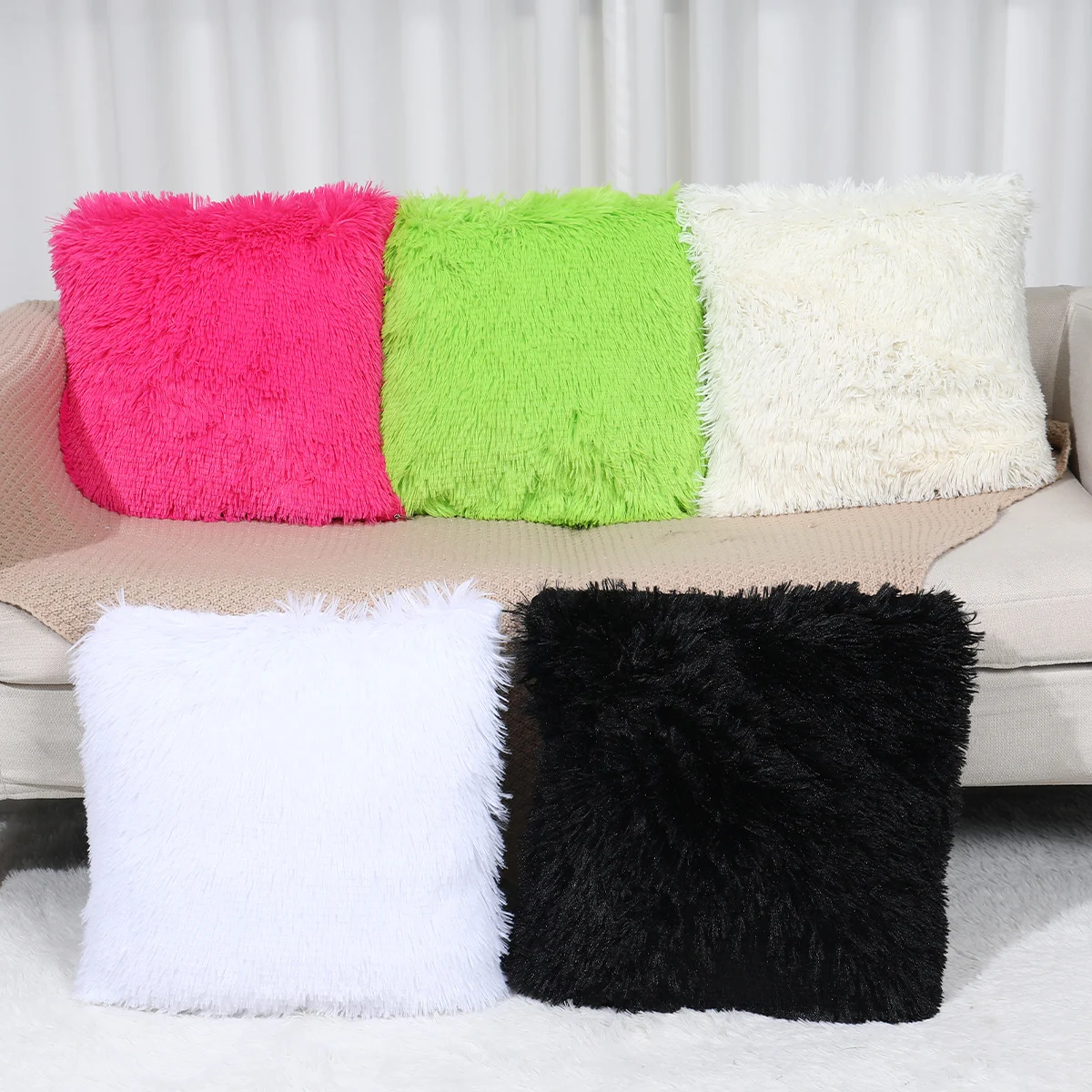 

Plush Pillowcase Comfortable Natural Soft Cushion Office Living Room Bedroom Sea Lion Velvet Home Gift Non-fading Cushion Cover
