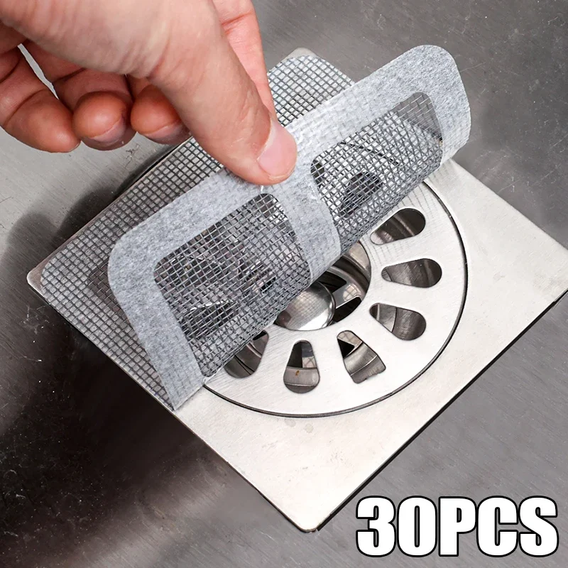 

30/5Pcs Disposable Floor Drain Sticker Bathroom Hair Catcher Stopper Shower Drain Cover Anti-blocking Kitchen Sink Strainers