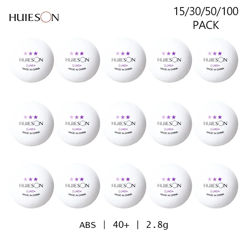 

Huieson Ping Pong Balls 3 Stars DJ 40+ ABS New Table Tennis Balls 100/50/30/15 Pack
