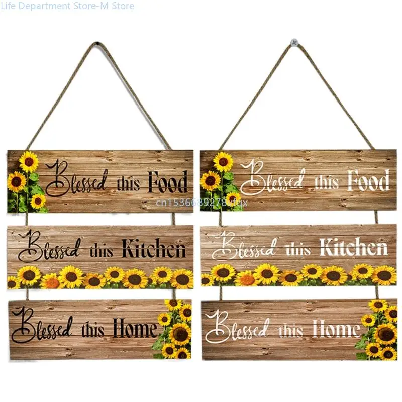 

Sunflowers Wooden Sign Elegant Wooden Hangings Plaques Decorations for Office
