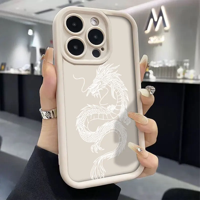 Luxury Dragon Matte Silicone Shockproof Phone Case
