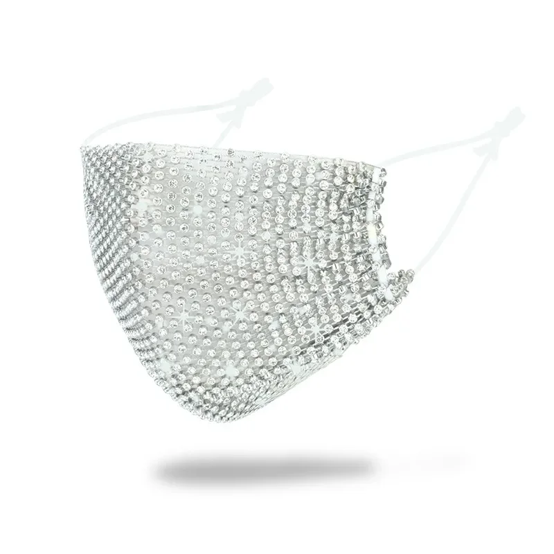 Hot Sale Color Rhinestone Mask Personality Color Diamond Internet Celebrity Flash Diamond Fashion Mask Female Breathable
