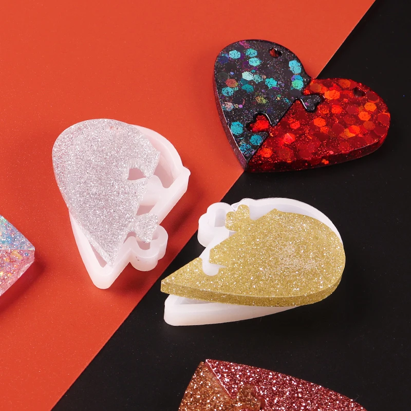 2pcs/set Large Heart Photo Frame Resin Mold, Silicone Heart Resin Mold For  DIY Epoxy Crafting