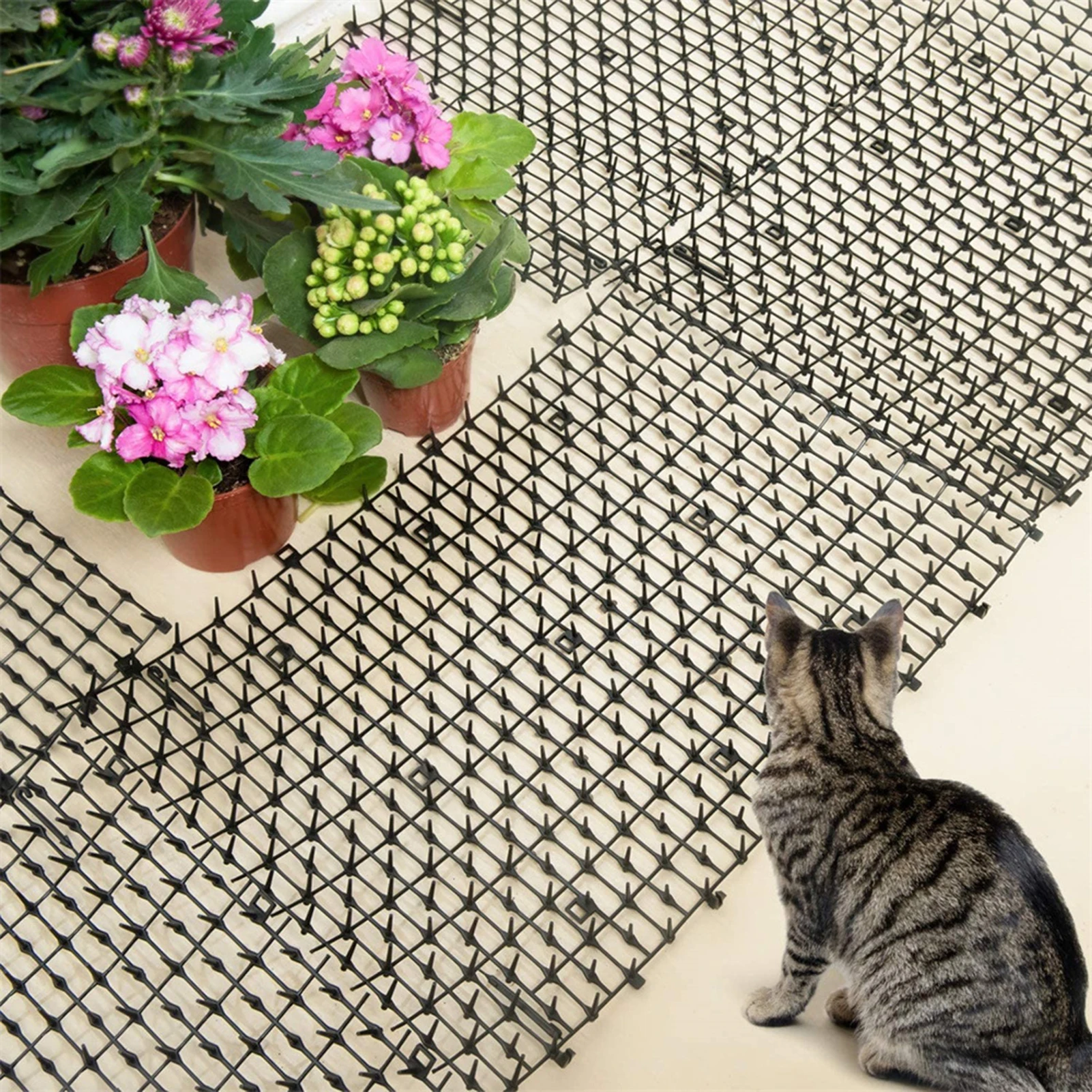 12pcs Heat Resistant ABS Cat Repellent Mat No Deformation Reliable Cat Deterrent for Preventing Pet from Defecating Anywhere