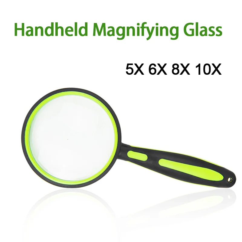 Jewelry Magnifier Jewelry Magnifying Glass Magnifying Glass Reading Magnifier Handheld Magnifying Glass Rubber Handle Magnifier 50/60/75/100mm Lens Diameter for Antique Jade Jewelry Newspaper Book Reading