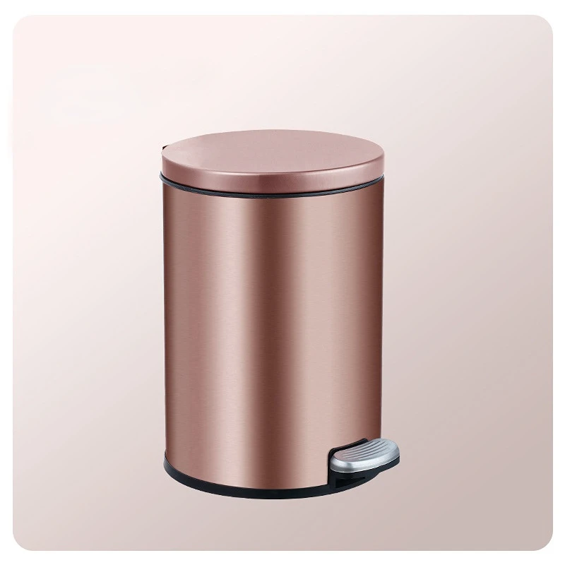 

Luxury 8L Household Trash Can Stainless Steel Circular Living Room Kitchen Pedal 12L Sapphire Blue Trash Can Mini 6L Trash Can