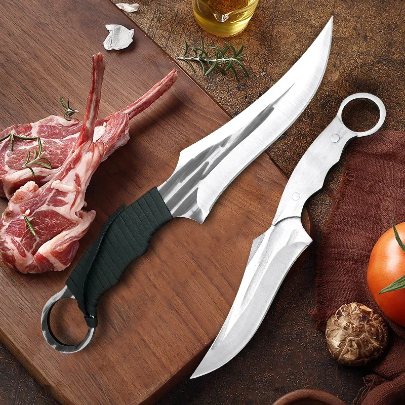 Description Picture 6 of item2PCS Set Buther Boning Knife Stainless Steel Handle Utility Knife Chef Slicing Meat Fish Fruit Sharp Cleaver Kitchen Knives Set