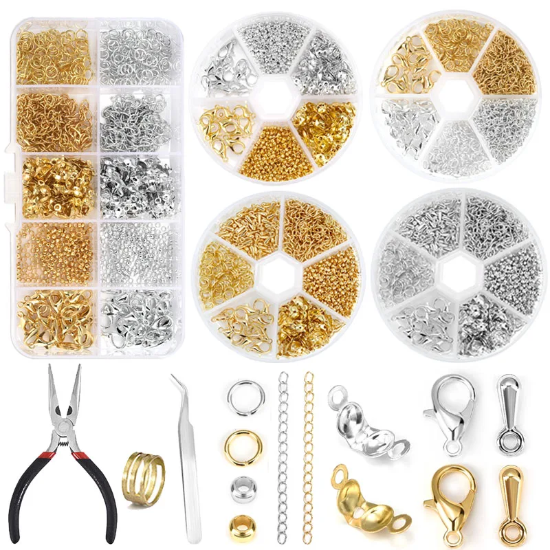 Set 6 Rotoli Catena Dorata 14 M Fai Da Te Per Gioielli, Con 20 Moschettoni E Anelli, Pinza Inclusa, Per Collane E Bracciali