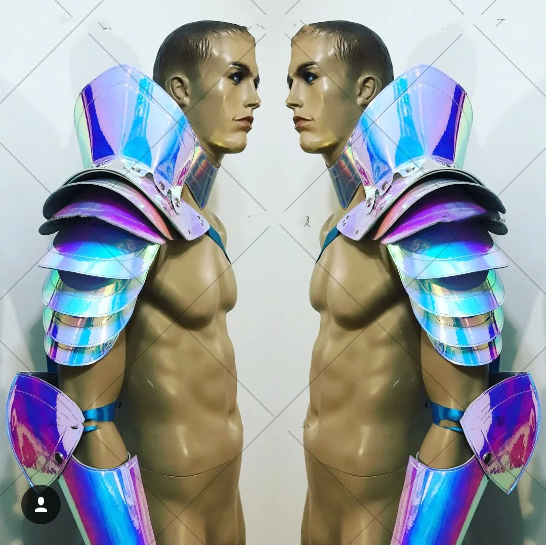 

Future technology laser illusion tpu muscle men's armor nightclub dance team gogo bar ds performance clothes