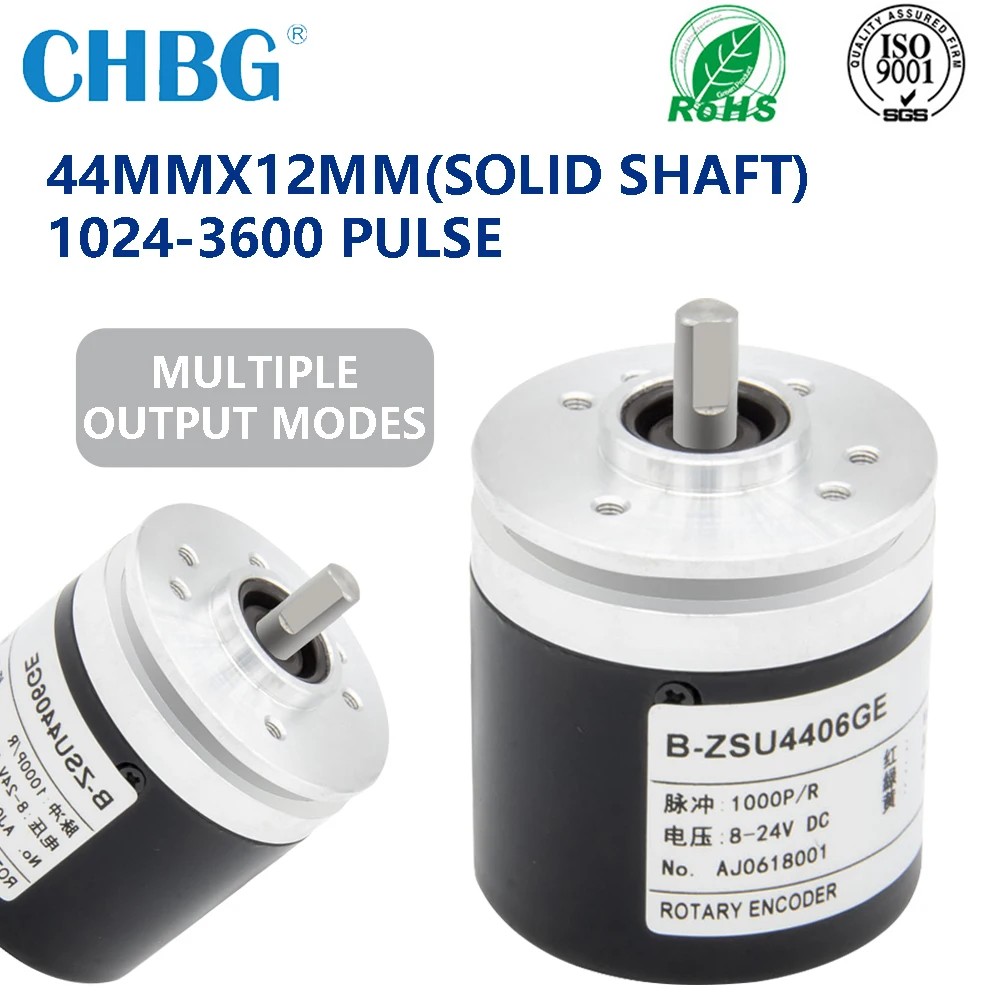 

CHBG 44mm IP67 Incremental Encoder 6mm Shaft Rotary Switch AB 2 Phases 10-1024-2500-3600 360 400 500 PPR 5-24VDC